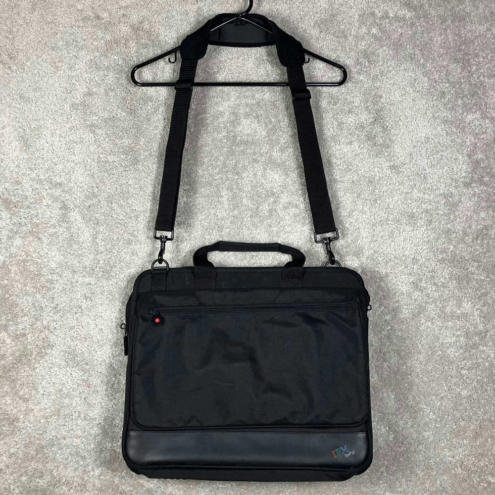 Vintage IBM ThinkPad Black Laptop Messenger Bag Briefcase Shoulder Strap 16" - Picture 2 of 16